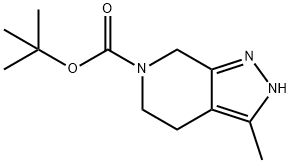 6H-Pyrazolo[3,4-c]pyridine-6-carboxylic acid, 2,4,5,7-tetrahydro-3-methyl-, 1,1-dimethylethyl ester 化学構造式