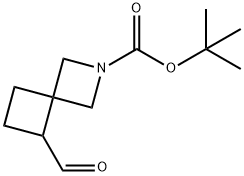 2-Azaspiro[3.3]heptane-2-carboxylic acid, 5-formyl-, 1,1-dimethylethyl ester Struktur