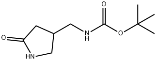 Carbamic acid, N-[(5-oxo-3-pyrrolidinyl)methyl]-, 1,1-dimethylethyl ester Struktur