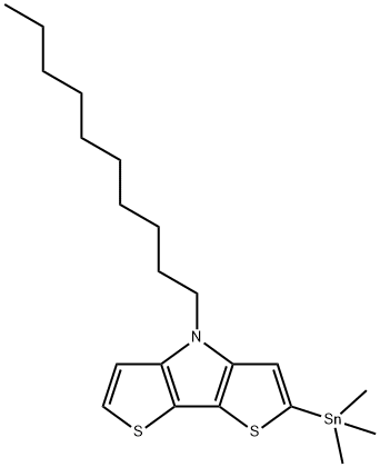 4-octyl-2-(trimethylstannyl)-4H-dithieno[3,2-b:2',3'-d]pyrrole 化学構造式