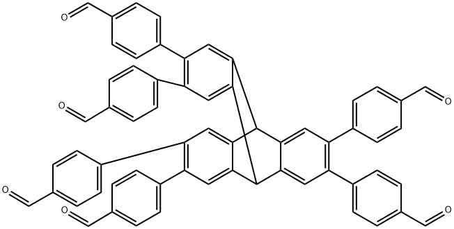 Benzaldehyde, 4,?4',?4'',?4''',?4'''',?4'''''-?(9,?10-?dihydro-?9,?10[1',?2']?-?benzenoanthracene-?2,?3,?6,?7,?14,?15-?hexayl)?hexakis-|4,4',4'',4''',4'''',4'''''-(9,10-二氢-9,10-[1,2]苯并蒽-2,3,6,7,14,15-六基)六苯甲醛