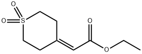 Acetic acid, 2-(tetrahydro-1,1-dioxido-4H-thiopyran-4-ylidene)-, ethyl ester 化学構造式