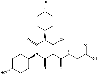 N1,N3-Bis(descyclohexyl) N1,N3-Bis(trans-4-Hydroxy-Cyclohexyl) Daprodustat 化学構造式