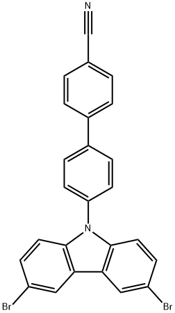 [1,1'-Biphenyl]-4-carbonitrile, 4'-(3,6-dibromo-9H-carbazol-9-yl)- 化学構造式