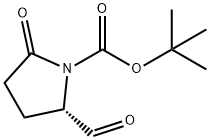 1-Pyrrolidinecarboxylic acid, 2-formyl-5-oxo-, 1,1-dimethylethyl ester, (2S)- Struktur