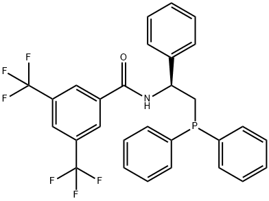 N-[(1S)-2-(Diphenylphosphino)-1-phenylethyl]-3,5-bis(trifluoromethyl)-benzamide 化学構造式