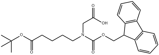 N-(9H-フルオレン-9-イルメトキシカルボニル)-N-(5-tert-ブトキシ-5-オキソペンチル)グリシン 化学構造式