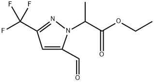 ethyl 2-[5-formyl-3-(trifluoromethyl)-1H-pyrazol-1-yl]propanoate Structure