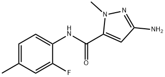 3-amino-N-(2-fluoro-4-methylphenyl)-1-methyl-1H-pyrazole-5-carboxamide 结构式