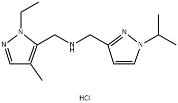 1-(1-ethyl-4-methyl-1H-pyrazol-5-yl)-N-[(1-isopropyl-1H-pyrazol-3-yl)methyl]methanamine Struktur