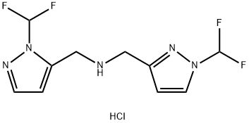 1-[1-(difluoromethyl)-1H-pyrazol-3-yl]-N-{[1-(difluoromethyl)-1H-pyrazol-5-yl]methyl}methanamine Structure