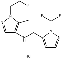 N-{[1-(difluoromethyl)-1H-pyrazol-5-yl]methyl}-1-(2-fluoroethyl)-5-methyl-1H-pyrazol-4-amine Structure