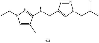 1-ethyl-N-[(1-isobutyl-1H-pyrazol-4-yl)methyl]-4-methyl-1H-pyrazol-3-amine 结构式