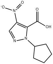 1-cyclopentyl-4-nitro-1H-pyrazole-5-carboxylic acid Struktur