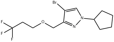 4-bromo-1-cyclopentyl-3-[(3,3,3-trifluoropropoxy)methyl]-1H-pyrazole Struktur