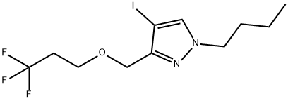 1-butyl-4-iodo-3-[(3,3,3-trifluoropropoxy)methyl]-1H-pyrazole Struktur