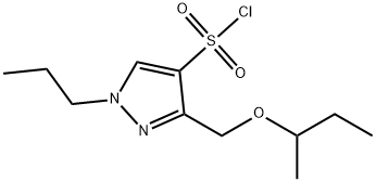 3-(sec-butoxymethyl)-1-propyl-1H-pyrazole-4-sulfonyl chloride Struktur