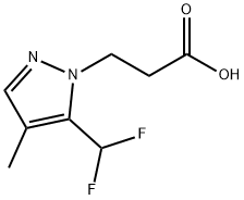 3-[5-(difluoromethyl)-4-methyl-1H-pyrazol-1-yl]propanoic acid Struktur