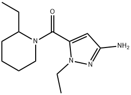 1-ethyl-5-[(2-ethylpiperidin-1-yl)carbonyl]-1H-pyrazol-3-amine Structure