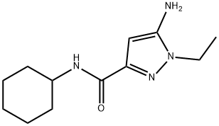 5-amino-N-cyclohexyl-1-ethyl-1H-pyrazole-3-carboxamide,1856021-13-0,结构式