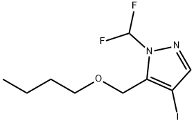 5-(butoxymethyl)-1-(difluoromethyl)-4-iodo-1H-pyrazole 结构式