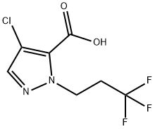 4-chloro-1-(3,3,3-trifluoropropyl)-1H-pyrazole-5-carboxylic acid Structure