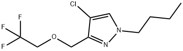 1-butyl-4-chloro-3-[(2,2,2-trifluoroethoxy)methyl]-1H-pyrazole Struktur