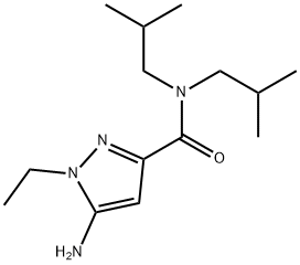 5-amino-1-ethyl-N,N-diisobutyl-1H-pyrazole-3-carboxamide 化学構造式