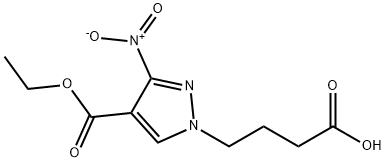 4-[4-(ethoxycarbonyl)-3-nitro-1H-pyrazol-1-yl]butanoic acid Structure
