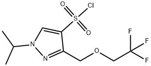 1-isopropyl-3-[(2,2,2-trifluoroethoxy)methyl]-1H-pyrazole-4-sulfonyl chloride Structure