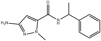 3-amino-1-methyl-N-(1-phenylethyl)-1H-pyrazole-5-carboxamide 化学構造式