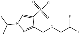 3-[(2,2-difluoroethoxy)methyl]-1-isopropyl-1H-pyrazole-4-sulfonyl chloride Struktur