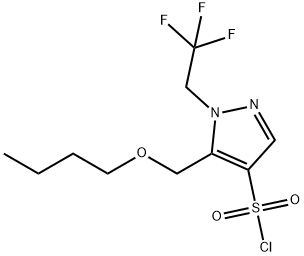 5-(butoxymethyl)-1-(2,2,2-trifluoroethyl)-1H-pyrazole-4-sulfonyl chloride Struktur