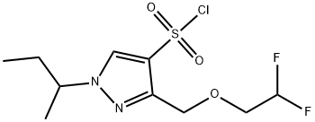 1-sec-butyl-3-[(2,2-difluoroethoxy)methyl]-1H-pyrazole-4-sulfonyl chloride 化学構造式