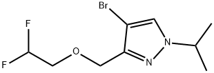 4-bromo-3-[(2,2-difluoroethoxy)methyl]-1-isopropyl-1H-pyrazole Struktur