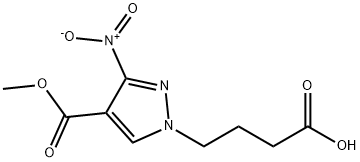 4-[4-(methoxycarbonyl)-3-nitro-1H-pyrazol-1-yl]butanoic acid 化学構造式