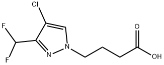 4-[4-chloro-3-(difluoromethyl)-1H-pyrazol-1-yl]butanoic acid Struktur