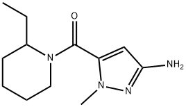 5-[(2-ethylpiperidin-1-yl)carbonyl]-1-methyl-1H-pyrazol-3-amine Structure