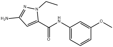 3-amino-1-ethyl-N-(3-methoxyphenyl)-1H-pyrazole-5-carboxamide 结构式