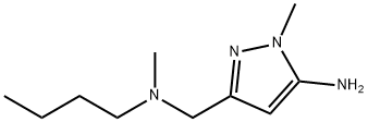 3-{[butyl(methyl)amino]methyl}-1-methyl-1H-pyrazol-5-amine 结构式
