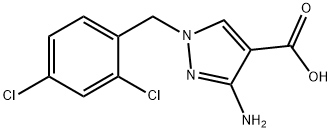 3-amino-1-(2,4-dichlorobenzyl)-1H-pyrazole-4-carboxylic acid 结构式