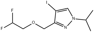 3-[(2,2-difluoroethoxy)methyl]-4-iodo-1-isopropyl-1H-pyrazole Struktur