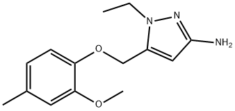 1-ethyl-5-[(2-methoxy-4-methylphenoxy)methyl]-1H-pyrazol-3-amine Structure
