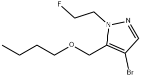 4-bromo-5-(butoxymethyl)-1-(2-fluoroethyl)-1H-pyrazole Structure