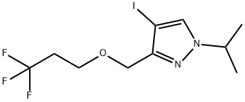 4-iodo-1-isopropyl-3-[(3,3,3-trifluoropropoxy)methyl]-1H-pyrazole 化学構造式