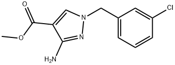 methyl 3-amino-1-(3-chlorobenzyl)-1H-pyrazole-4-carboxylate 结构式