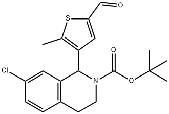 叔丁基7-氯-1-(5-甲酰基-2-甲基噻吩-3-基)-3,4-二氢异喹啉-2(1H)-羧酸酯, 1858275-13-4, 结构式