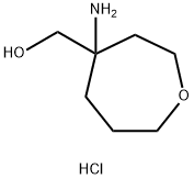 (4-aminooxepan-4-yl)methanol hydrochloride 化学構造式