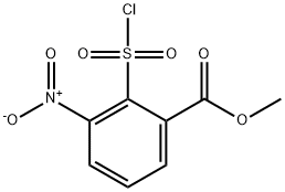 Benzoic acid, 2-(chlorosulfonyl)-3-nitro-, methyl ester 化学構造式