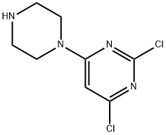 Pyrimidine, 2,4-dichloro-6-(1-piperazinyl)- 结构式